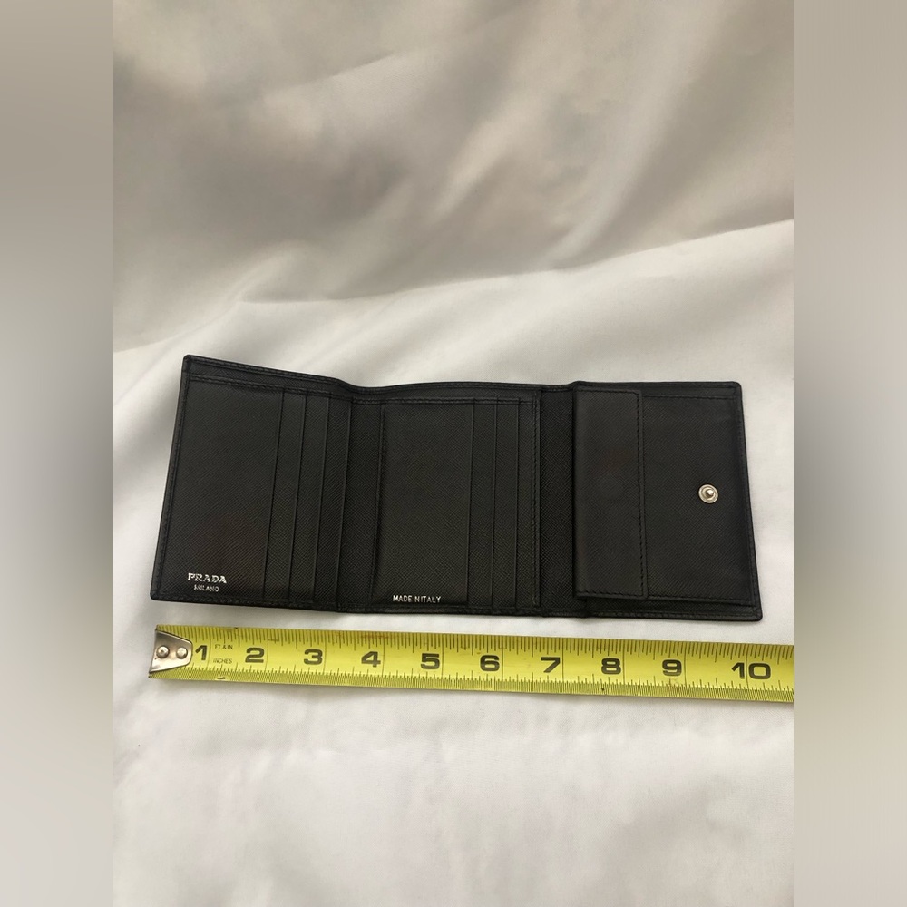Prada Black Leather Trifold Wallet - Picture 10 of 13